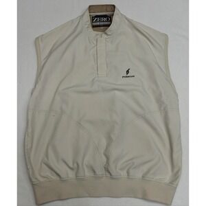 Zero Restriction Vest Mens L Beige Golf Pullover Windbreaker 1/4 Zip Ptarmigan